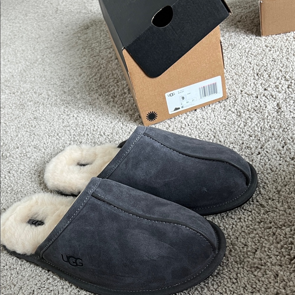 UGG Charcoal Suede Slippers